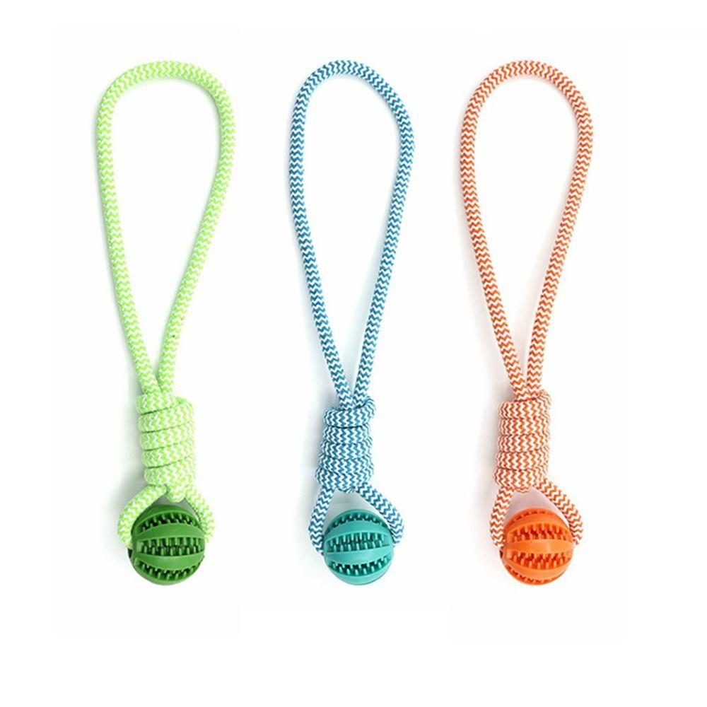 Bite-resistant Dog Slow Feeder Ball Pet Tooth Cleaning Dog Chewing Toys Fun Rope Knot Dog Toys Cat