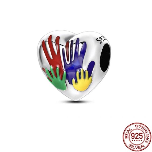 Подвеска-клипса, подвеска из стерлингового серебра 925 пробы, подходит для браслета, женский ювелирный подарок, красочный единорог, радуга