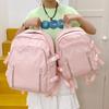 School Bag Cute Korean Version Versatile Junior High School Students Casual Simple Solid Color Bow Back