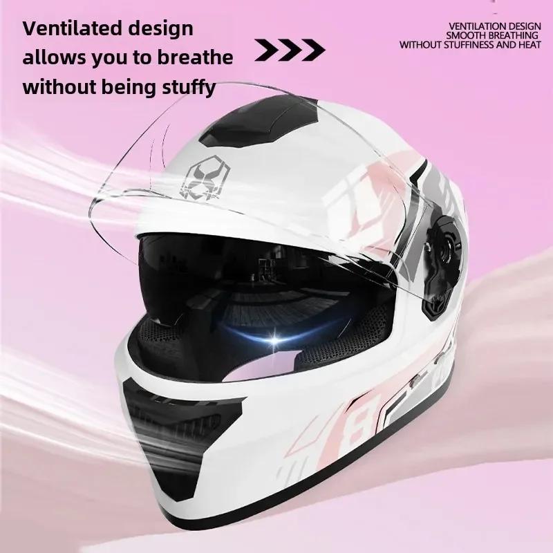 Унисекс Мотоциклетный шлем Зимний Защита от запотевания Теплый Шлем с полной защитой для мужчин и женщин Электромобиль Велосипед Мотоциклетное оборудование Аксессуар