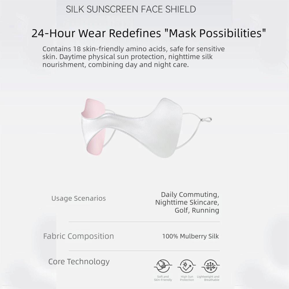 Summer Silk Sunscreen Mask Breathable Face Cover Elastic Sunscreen Face Scarf  Outdoor