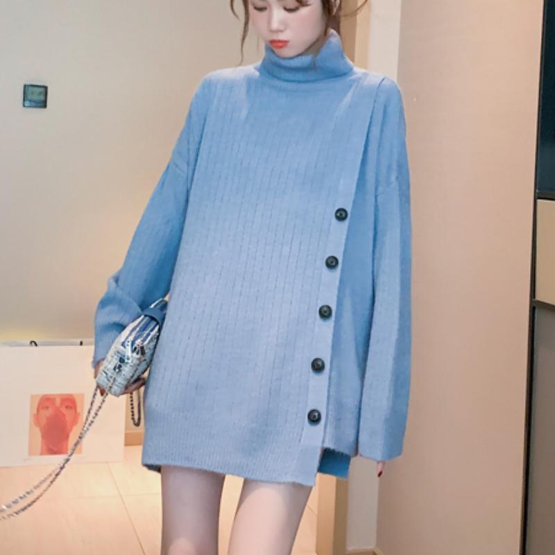 Осенние шикарные пуговицы, однотонные свободные пуловеры, женские свитера, модные, с длинным рукавом, повседневные, вязаные свитера, женские трикотажные топы, винтажные женские джемперы 25523