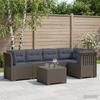5 Seater Garden Sofa with Cushions Rattan Look PP Light Gray