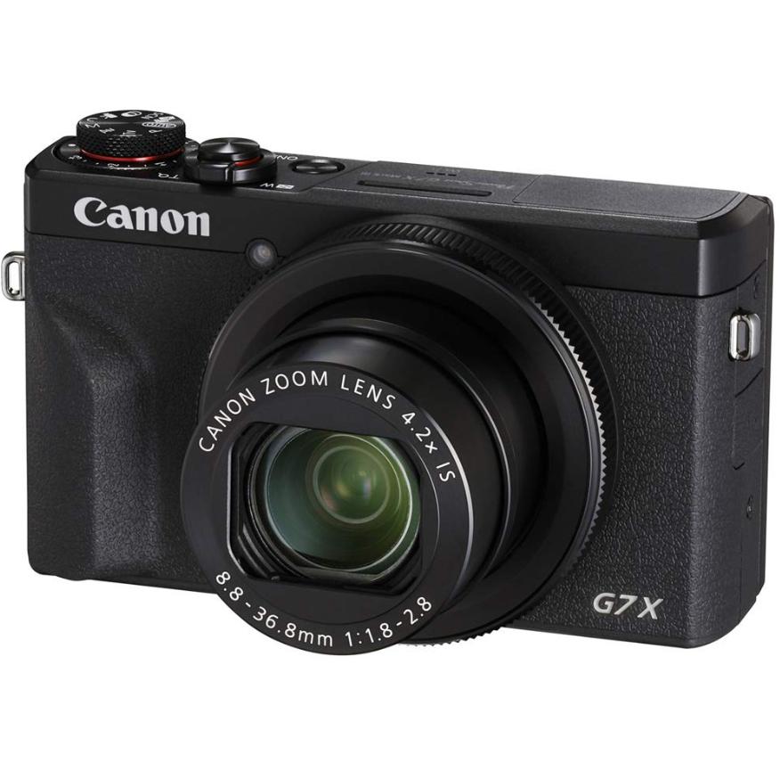 Цифровая 4K-камера для влогинга Canon PowerShot G7X Mark III, поддержка вертикального 4K-видео с Wi-Fi, NFC и 3,0-дюймовым сенсорным откидным ЖК-экраном, Черный