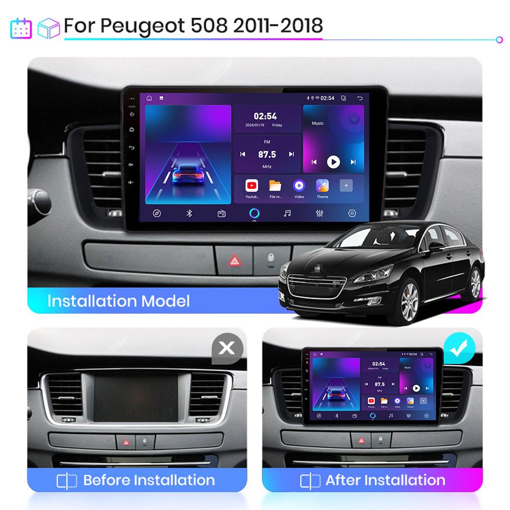 Android Car Radio For Peugeot 508 2011-2018 Мультимедийный проигрыватель Головное устройство Стерео GPS Навигация BT WIFI 1+16 ГБ