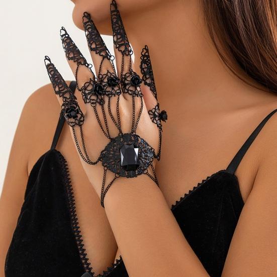 Браслет на палец в стиле готический призрак, браслет-кольцо в стиле панк-гвоздь, регулируемый коготь на палец, браслет варежки с готическим призраком