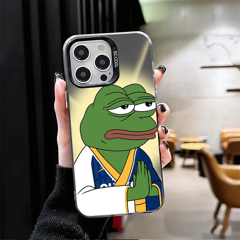 Смешной Грустный Лягушонок P-Pepe Мем Мягкий Чехол для Телефона для iPhone 15 16 17 Pro Max 17Air 16E 14 Plus 13 12 Mini Ударопрочный Чехол Задняя Крышка