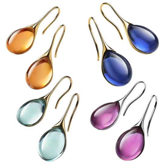 1 пара женских серег в форме капли воды, прозрачные высококачественные серьги из искусственного кристалла