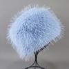 Autumn and Winter New Women's Fashion False Raccoon Fur Cap Russian False Fur Hat False Raccoon Fur Hats Dome Mongolian Hat