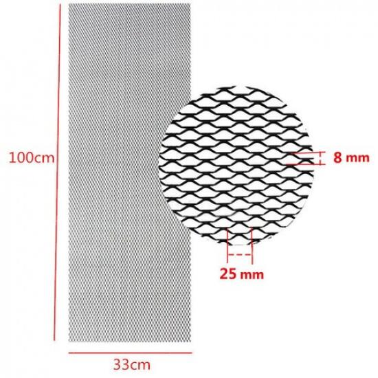 Universal Black Metal Car Bumper Hood Grille Radiator Mesh Cover Gitter 40"x13"