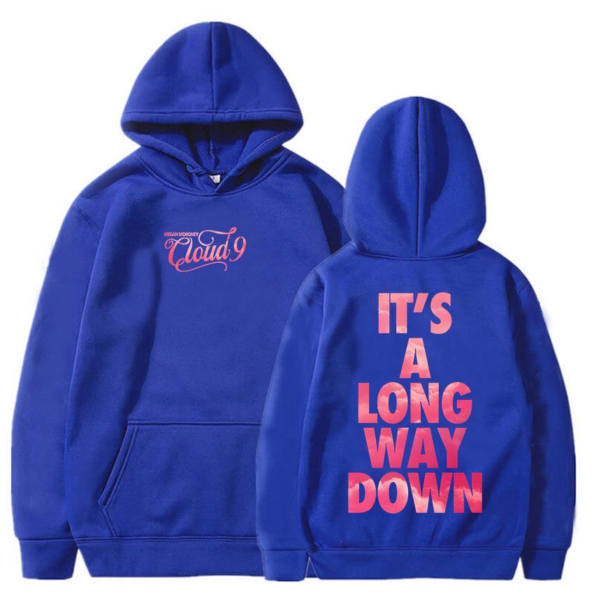 Худи Megan Moroney Cloud 9 с принтом 'It's A Long Way Down', с длинным рукавом, флисовые толстовки с капюшоном, мужская и женская одежда