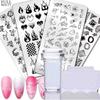 2Pcs/Set Nails Art Stamp Plates Leaf Flower Stainless Steel Stencils Nail Printing Image Manicure Stamping Tools