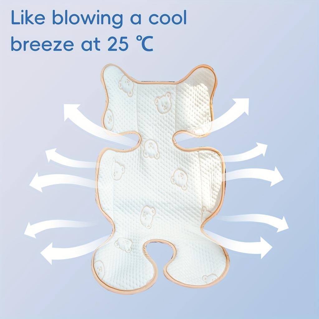 Подушка-вкладыш для коляски из ткани Ice Sliky Fiber, Дышащий коврик для детского стульчика на все сезоны, Летний охлаждающий коврик, машинная стирка