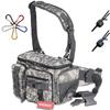 HAKAWAFLY Fishing Wide Large Waist Wide Fishing Tackle Hip Shoulder Pad Water Repellent Includes 2 Rod Holders and 5 Carabiners Bag, Mouth, Capacity,