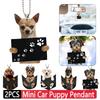2PCS Car Dog Shape Hanging Toy Interior Ornament Rearview Mirror Dog Pendant Easy Installation Car Swinging Ornament Decoration