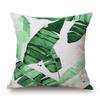 Роскошная хлопково-льняная наволочка с зелеными листьями для декора дивана и автомобиля