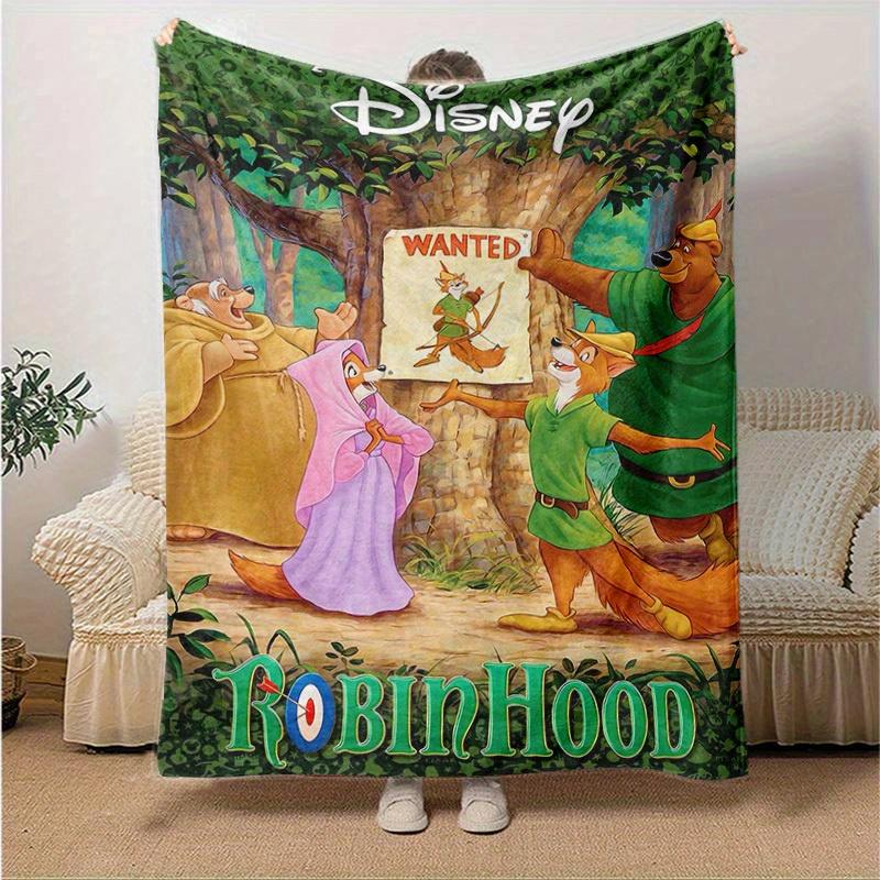 1pc, Disney Robin Hood Wanted Poster Blanket,Home Decorative, Couch Cover, Outdoor Blanket, Gift