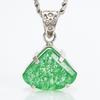 Натуральный Зеленый Изумруд 33,5 карата СЕРТИФИЦИРОВАННЫЙ Серебро 925 пробы Фантазийная Огранка Кулон AI-114-NS