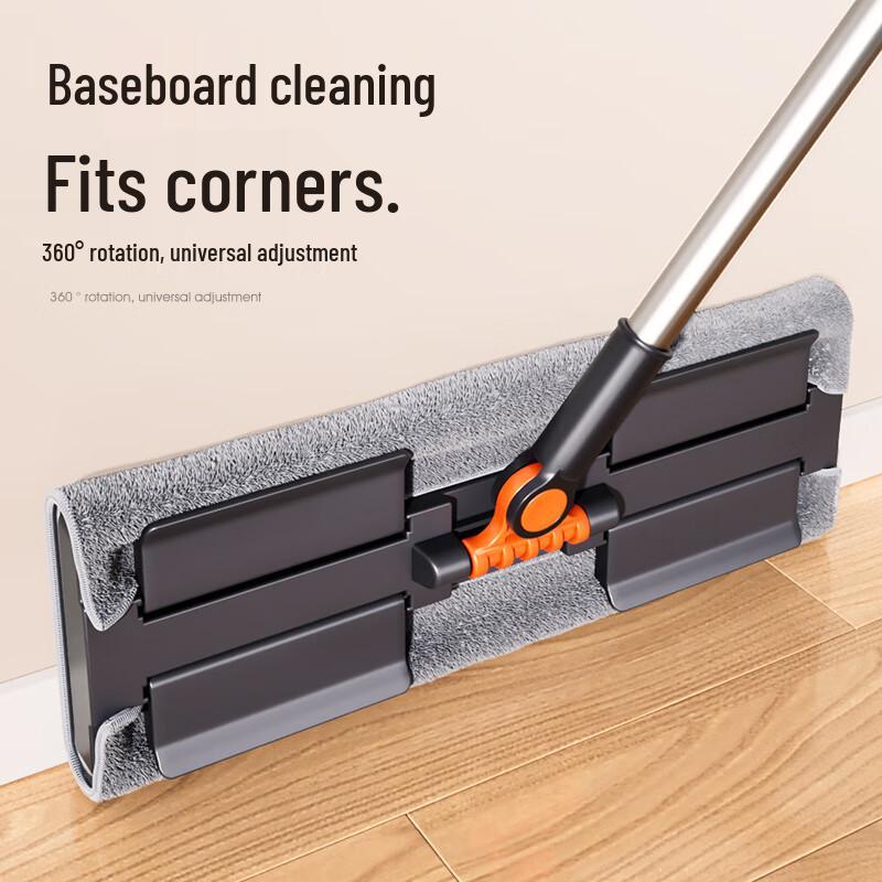 Швабра плоская 38см с клипсой для ткани и 4 насадками