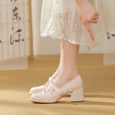 Кожаные туфли на плоской подошве для женщин Хуэйчжоу, женские туфли Су Иньинь, туфли Мэри Джейн на высоком каблуке, новые женские туфли в национальном стиле на толстом каблуке