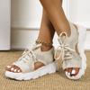2024 Summer Waterproof Sandals Women Breathable Large Size Sneakers Casual Platform Open Toe Shoes Fashion Platform Sandals