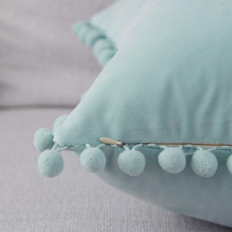 Скандинавская поясничная наволочка с помпонами, однотонная, декоративная, прямоугольная, оптовая продажа