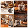 Halloween Themed Table Decor Wood Napkin Holder Vintage Rustic Dispenser Organizer Spooky Ghost Farmhouse Storage Black Cat Boo Tissue Stand