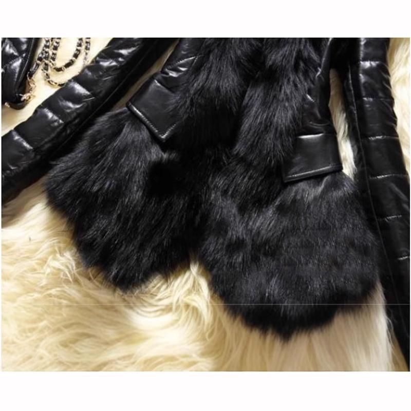 Женское повседневное пушистое пальто, черная куртка-пальто с меховым воротником