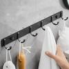 Black Robe Hook for Bathroom Kitchen Home Wall Mounted Creative Door Coat Clothes Towel Key Holder Hanger Storage 3 4 5 6 Hooks