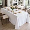 Белая Скатерть Водонепроницаемая Защита от Царапин Полиэстеровая Скатерть Декоративная Моющаяся Тканевая Накидка на Стол для Дома Обеденная Буфет Вечеринка
