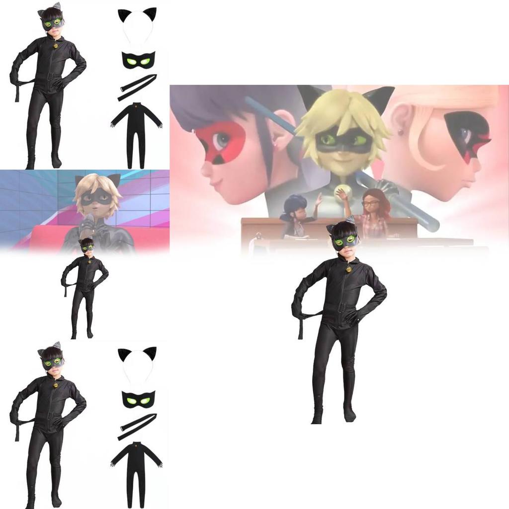 Чудесные истории Ледибаг и Кота Нуара Детский костюм со спандексом для аниме ролевых игр