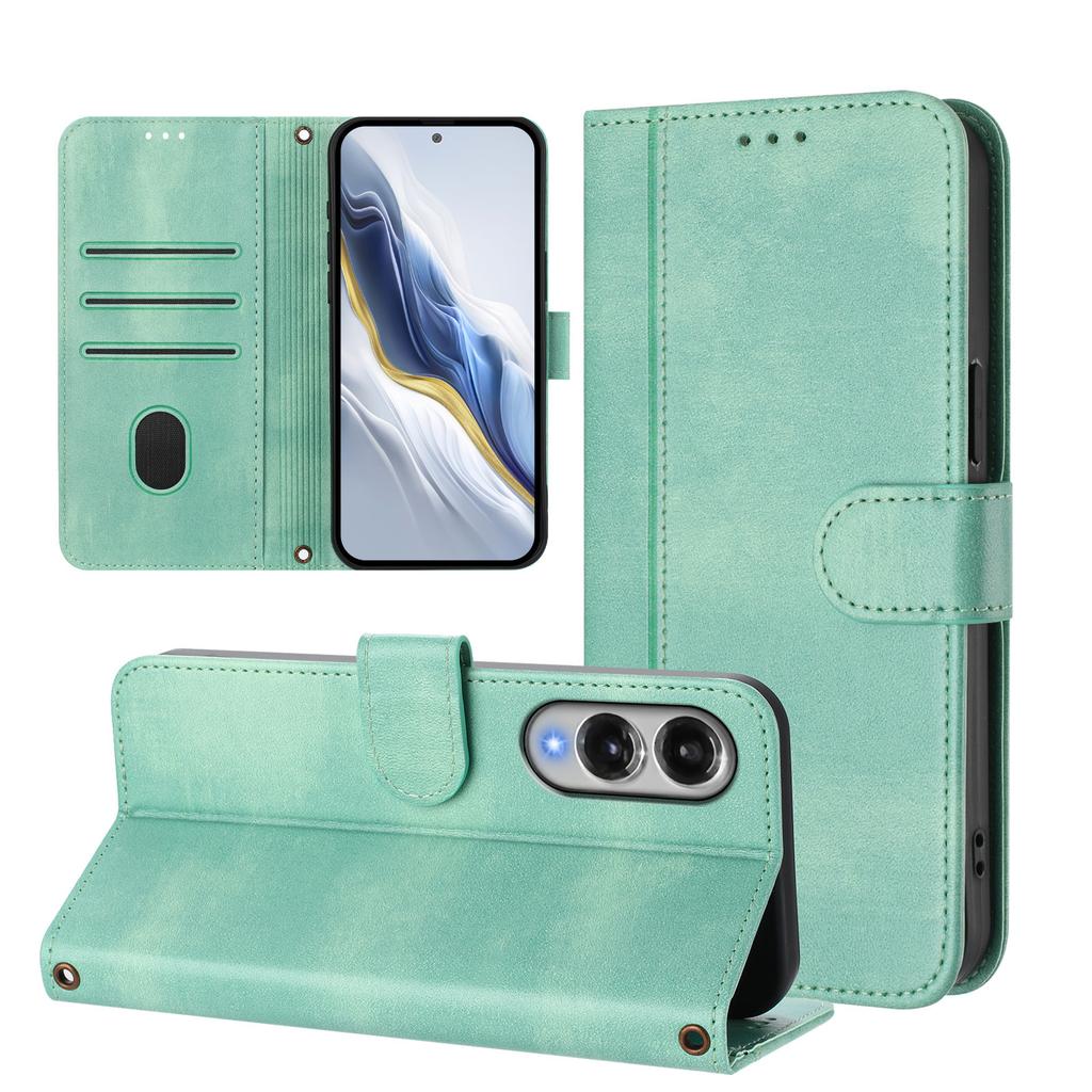 For Samsung Galaxy S25 Edge Cases Wallet Stand Retro Texture Leather Phone Cover with Lanyard