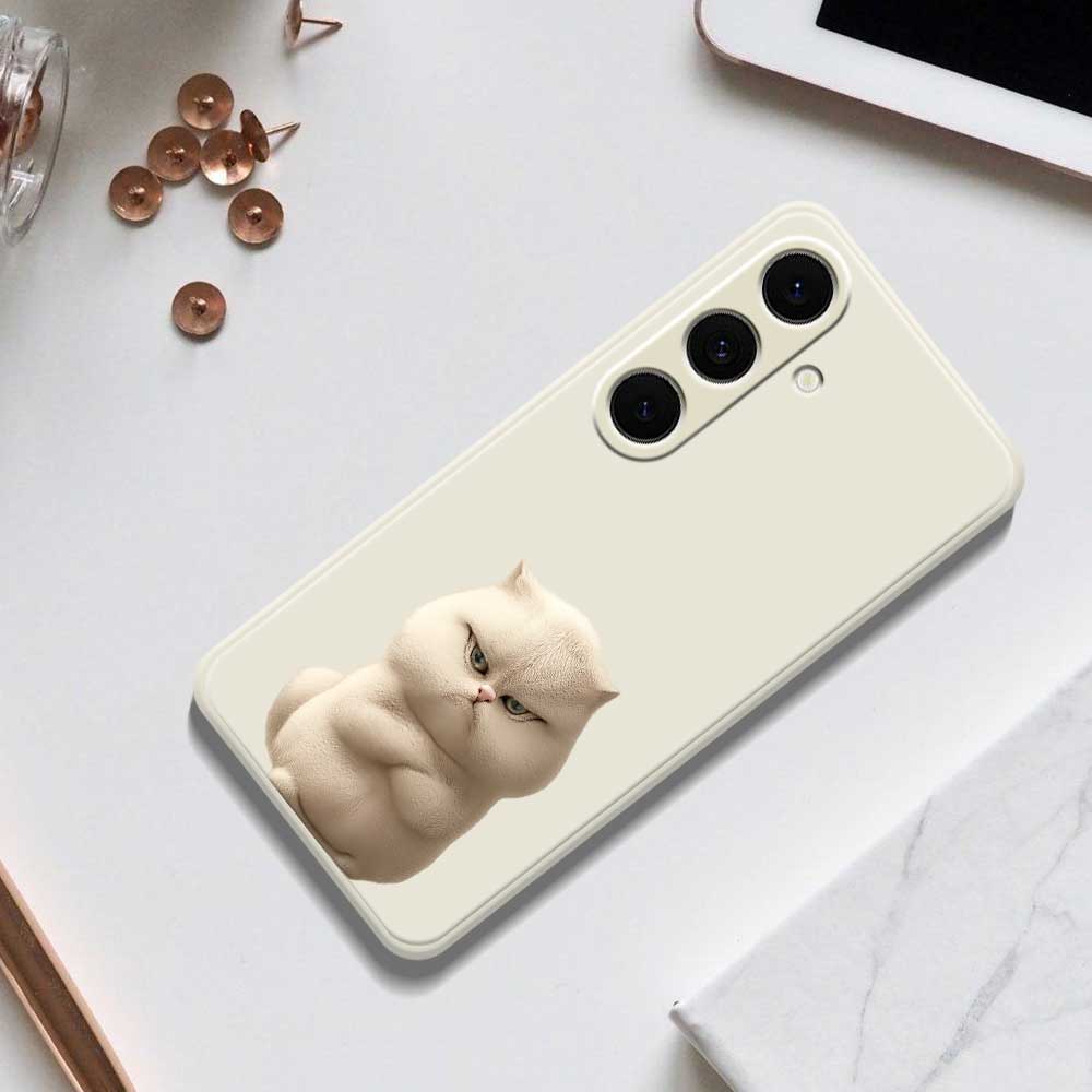 Для Samsung Galaxy S25+ Чехол Печать узора злого кота Прямой край ТПУ Задняя крышка для телефона