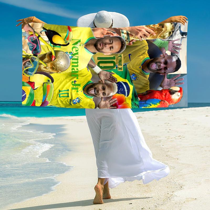 1pc Football Players Celebration Microfiber Quick Dry Beach Towel Absorbent Soft Oversized Sand Free Towel for Travel Pool Gym Swimming Yoga 20a124