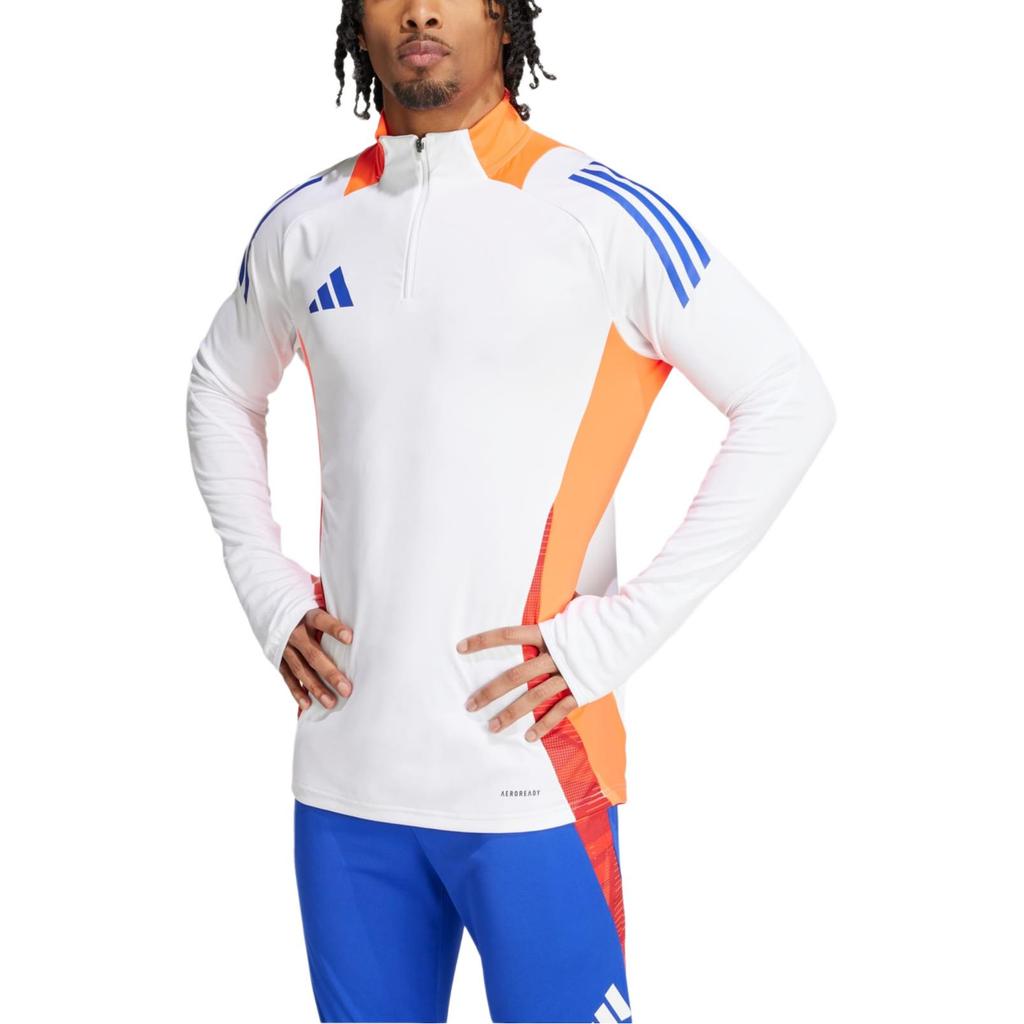 adidas Американский ретро-футбол тренировочная толстовка с длинным рукавом и полумолнией мужская толстовка белая JF4197