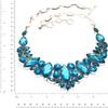 Размер Hugh Facited Swiss Blue Quartz Handmade Jewelry Ожерелье Серьги 16-18''