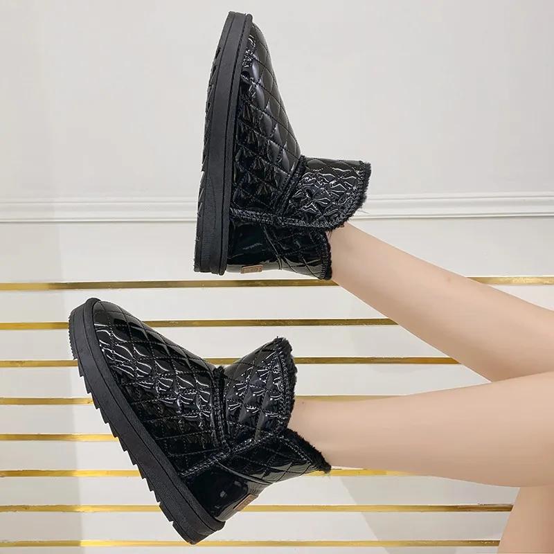 Модные новые классические женские зимние сапоги зимние теплые плюшевые сапоги женская зимняя повседневная обувь женские ботильоны модные туфли на платформе