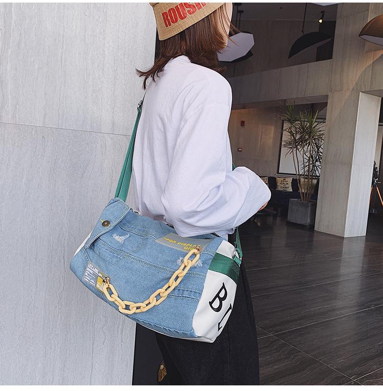 Fashion Denim Women Shoulder Bags Large Capacity Travel Bag Designer Women Bags Luxury Blue Jeans Crossbody Bag Female Big Purse