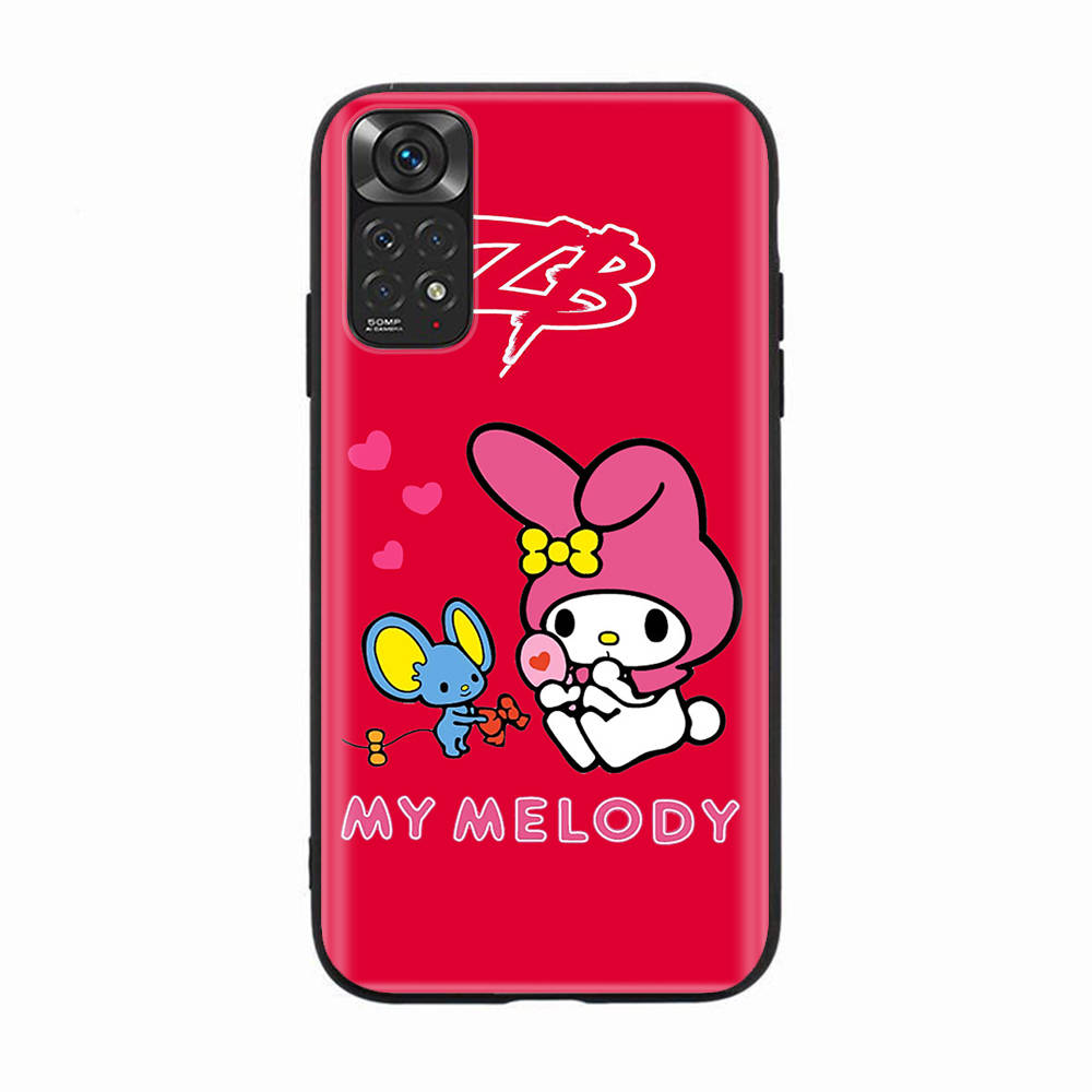 Чехол H-10 My Melody Black Sofe для iPhone 16 15 Plus 14 13 Mini 12 11 Pro 8 6 6S SE 5 XR XS Max Realme C30 C33 C32 9I VIVO V29 V27 V23 Y36