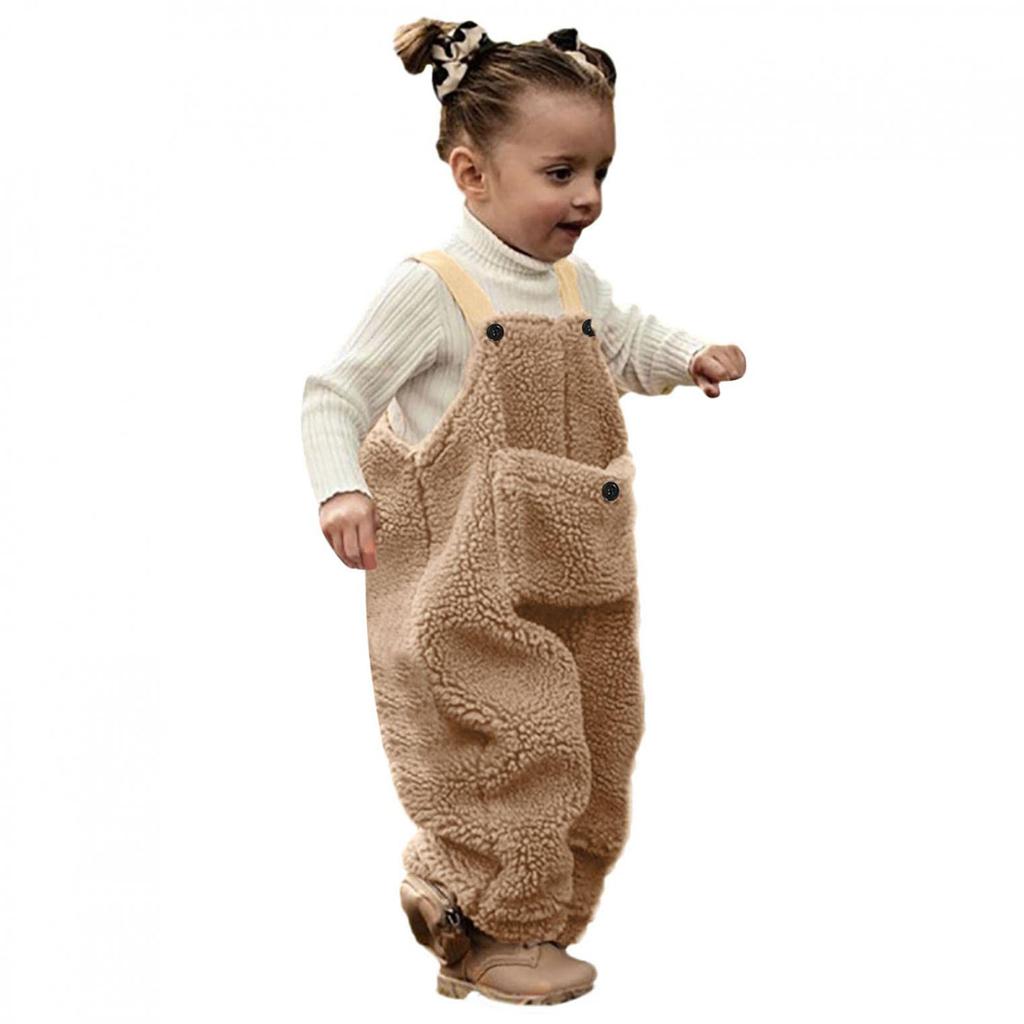 Children's Fashion Casual Boys And Girls Thickened Plush Backpack Jumpsuit