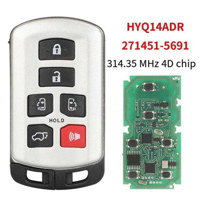 Автомобильный Пульт ДУ для Toyota Sienna 271451-5691 2011- 314.4 МГц HYQ14ADR 4D-ЧИП