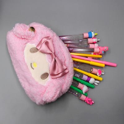 Стильная застежка-молния для хранения многоразовых плюшевых канцелярских принадлежностей, сумка для ручек, косметичка, студенческие принадлежности, карандаш для девочек