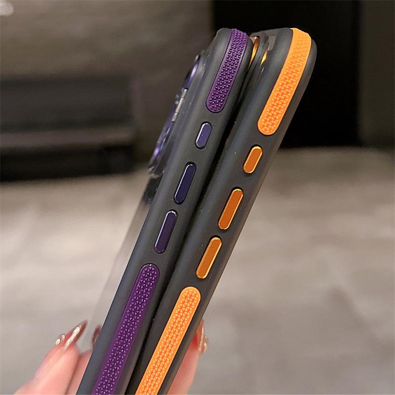 Магнитный чехол для iPhone 17 Pro Max с двухцветным держателем для линз, совместим с iPhone 16-12