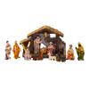 Christmas Nativity Figurines Resins Nativity Scene Statue with Stable Holy Family Statue Table Centerpieces Home Decors
