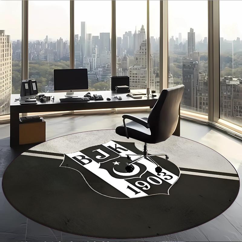 Bjk Fc (1) Round Office Rug Decorative Floor Rug for Office Bedroom Living Room and Home Space