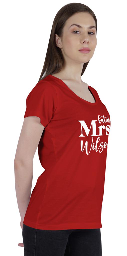 Inkdotpot Персонализированная женская футболка с надписью «Будущая миссис» на свадьбу