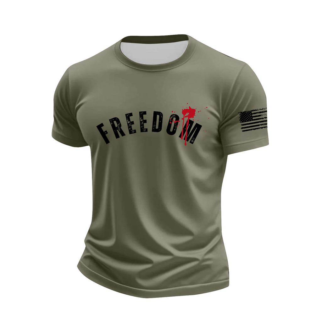 Men's Printed Short Sleeve T-Shirt Men's Loose Casual Short Sleeve Top