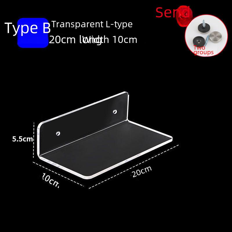 Прозрачный акриловый U-образный настенный стеллаж для хранения вещей для кухни и ванной комнаты