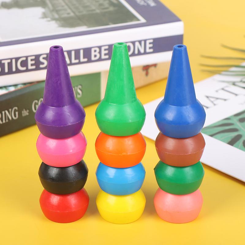 12Pcs Non-Toxic Children Safety Color Crayons Baby 3D Finger Art Supplies