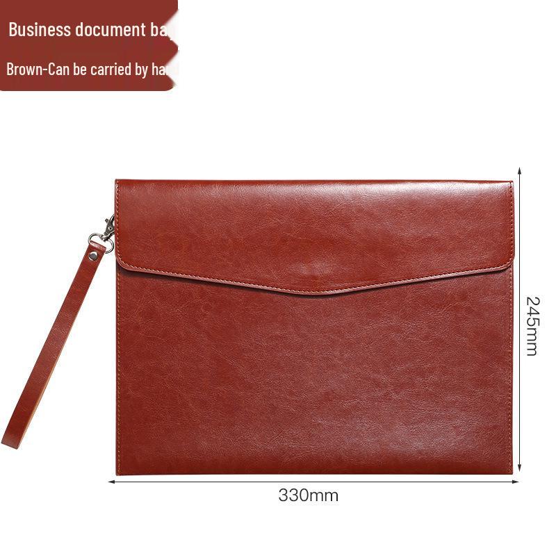 Business A4 PU File Bag - Simple Contract & Meeting Material Storage Envelope